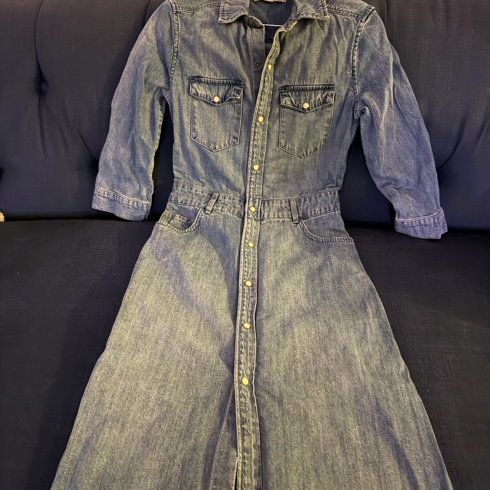 All Saints Blue Denim Shirtdress